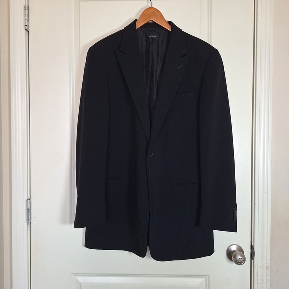 Giorgio Armani Men's Navy Blue Coat One-button Jacket Size 54